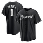 A.Braves #1 Ozzie Albies Player Black Limited Replica Baseball Jerseys