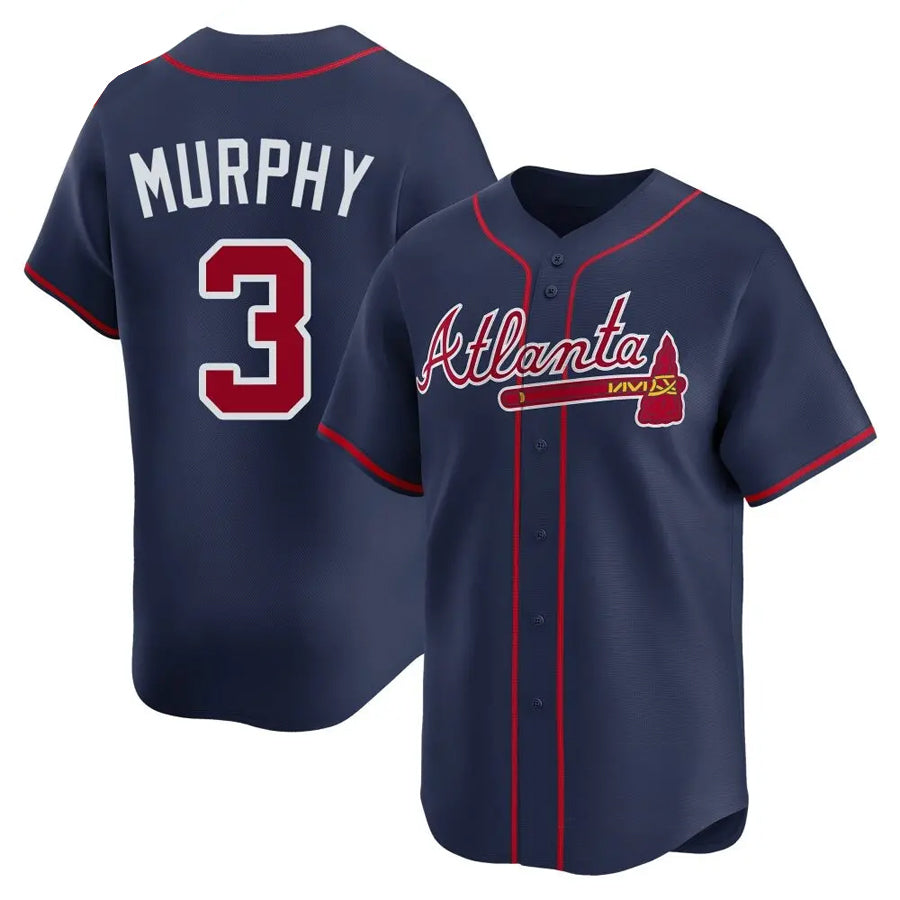A.Braves #3 Dale Murphy Player Navy Limited Home Baseball Jerseys