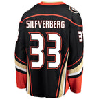 A.Ducks #33 Jakob Silfverberg Player Fanatics Black Breakaway Hockey Jerseys
