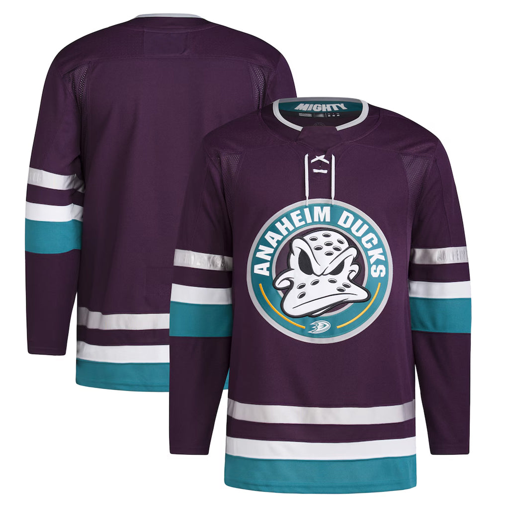 A.Ducks Blank Player Purple Anniversary Hockey Jerseys