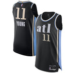 A.Hawks #11 Trae Young Player Black City Edition Basketball Jerseys