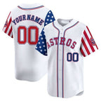 Custom H.Astros Independence Day Vapor Premier Limited White Baseball Jerseys