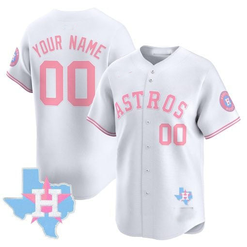 Custom H.Astros Bubblegum Blue Vapor Premier Limited Baseball Jerseys