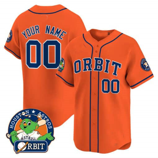 Custom H.Astros Orbit Patch Vapor Premier Limited Stitched Baseball Jerseys