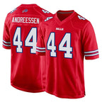 B.Bills #44 Joe Andreessen Player Red Home Game Football Jerseys