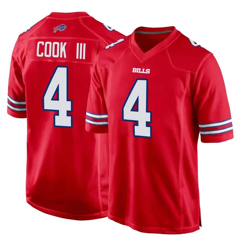 B.Bills #4 James Cook III Player Red Home Game Football Jerseys