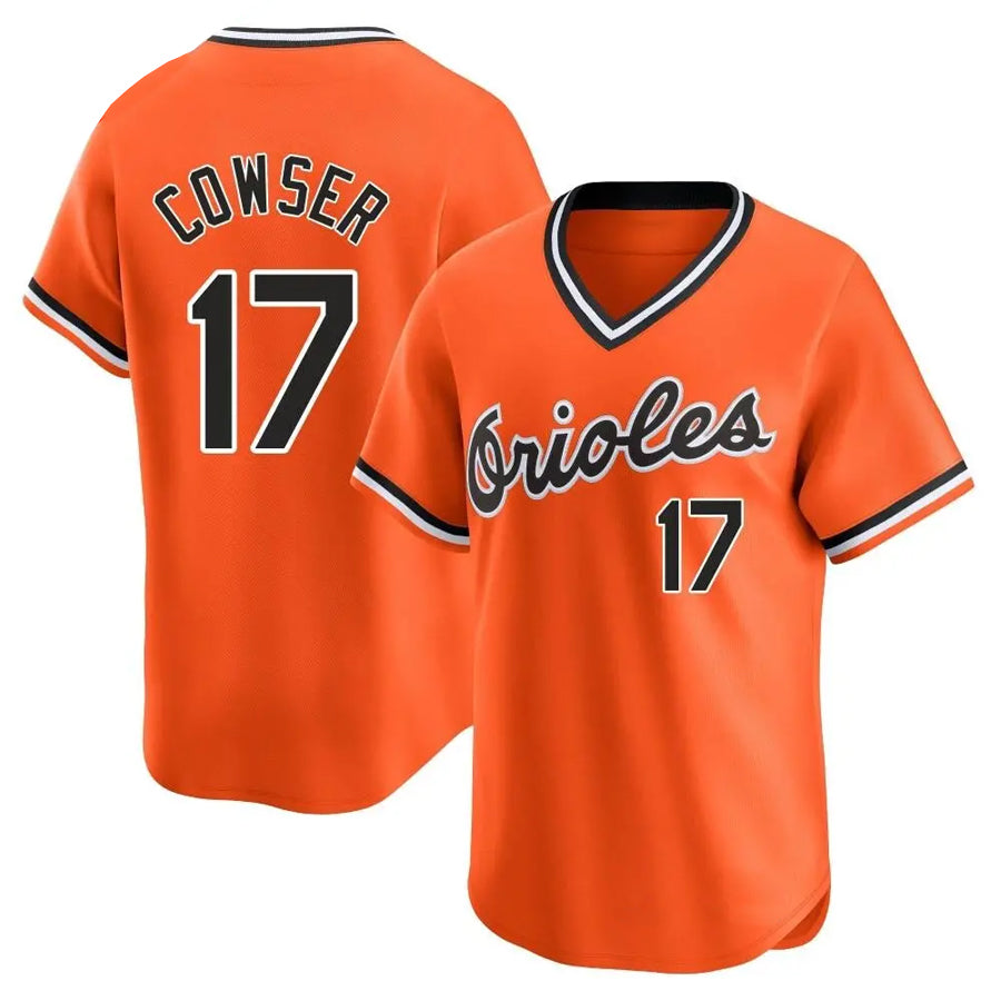 B.Orioles #17 Colton Cowser Player Orange Replica Game Baseball Jerseys