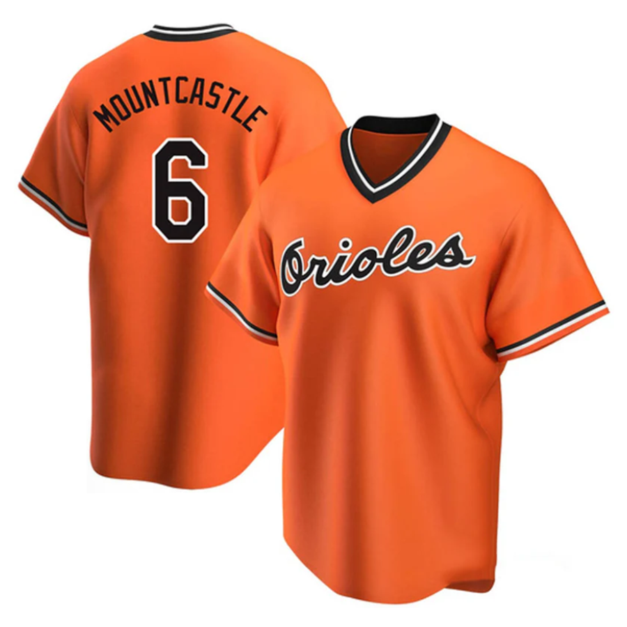 B.Orioles #6 Ryan Mountcastle Player Orange Replica Game Baseball Jerseys