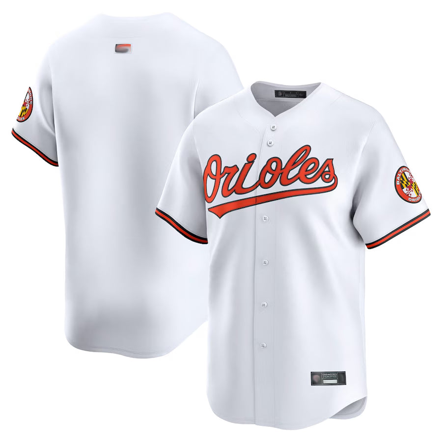 B.Orioles Blank Player White Limited Home Game Baseball Jerseys