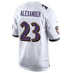 B.Ravens #23 Jaire Alexander Player White Home Game Football Jerseys