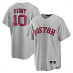 B.Red Sox #10 Trevor Story Player Gray Replica Game Baseball Jerseys