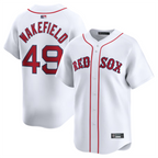 B.Red Sox #49 Tim Wakefield Player White Home Limited Baseball Jerseys