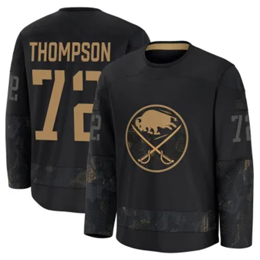 B.Sabres #72 Tage Thompson Player Fanatics Home Breakaway Black Hockey Jerseys