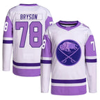 B.Sabres #78 Jacob Bryson Player Fights Cancer Primegreen Purple Hockey Jerseys
