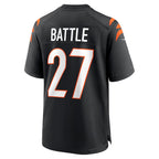 C.Bengals #27 Jordan Battle Player Black Home Game Football Jerseys
