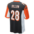 C.Bengals #28 Corey Dillon Player Black Game Football Jerseys