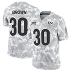 C.Bengals #30 Chase Brown Player Arctic Camo Salute to Service Limited Football Jerseys