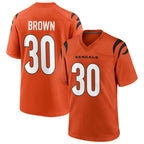 C.Bengals #30 Chase Brown Player Oramge Home Game Football Jerseys