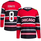 C.Blackhawks #8 Ryan Donato Player Fanatics Red Special Edition 2.0 Breakaway Hockey Jerseys