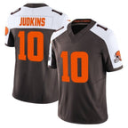 C.Browns #10 Quinshon Judkins Player Brown-White Game Football Jerseys