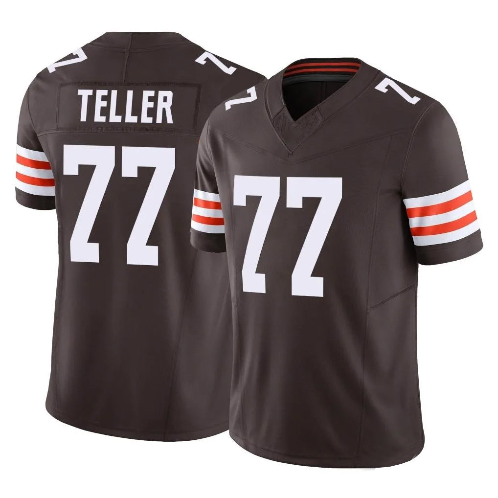 C.Browns #77 Wyatt Teller Player Brown Vapor F.U.S.E. Limited Football Jerseys