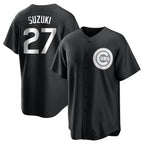 C.Cubs #27 Seiya Suzuki Player Black Replica Game Baseball Jerseys