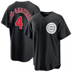 C.Cubs #4 Pete Crow-Armstrong Player Black Lights Out 2.0 Baseball Jerseys