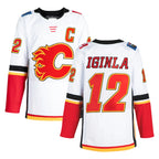 C.Flames #12 Jarome Iginla Player Fanatics White Stitched Home Hockey Jerseys