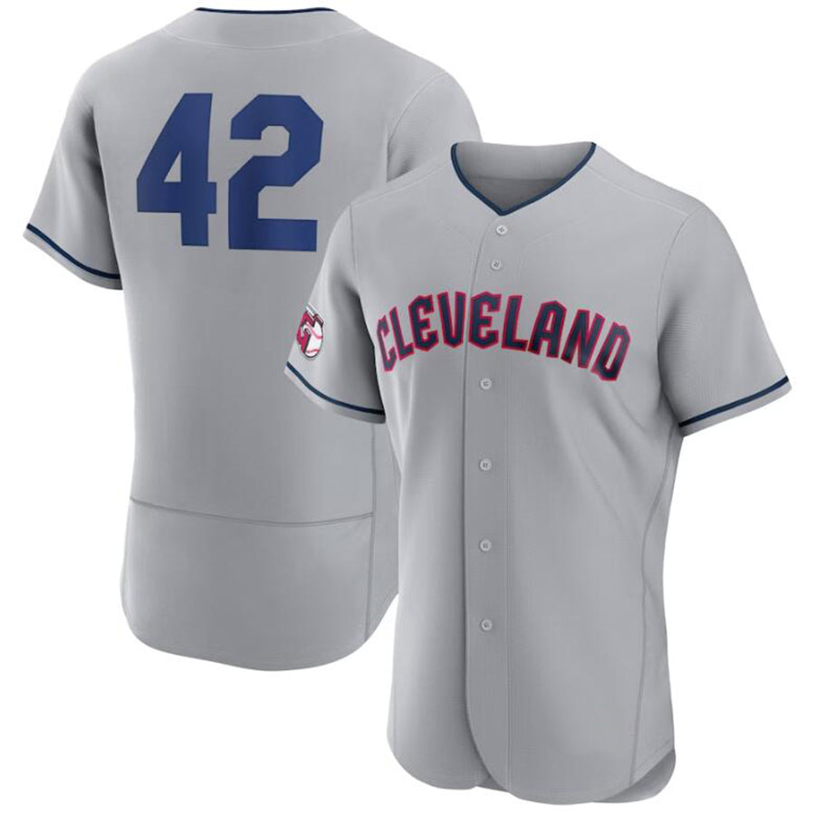 C.Guardians #42 Player Gray Elite Baseball Jerseys