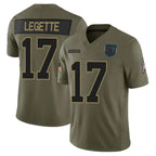 C.Panthers #17 Xavier Legette Player Salute To Service Olive Limited Football Jerseys