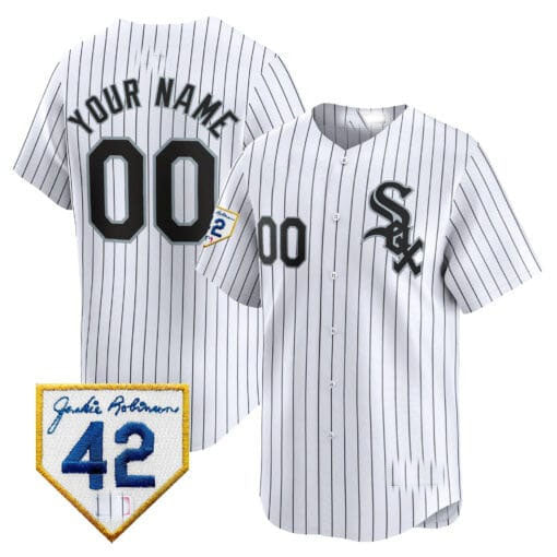 Custom C.White Sox Jackie Robinson Patch Vapor Premier Limited Stitched Baseball Jerseys
