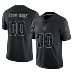 Custom LV.Raiders Black RFLCTV Limited Football Jerseys