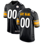 Custom P.Steelers Black Home Game Football Jerseys