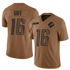 D.Lions #16 Jared Goff Player Brown Salute To Service Limited Football Jerseys
