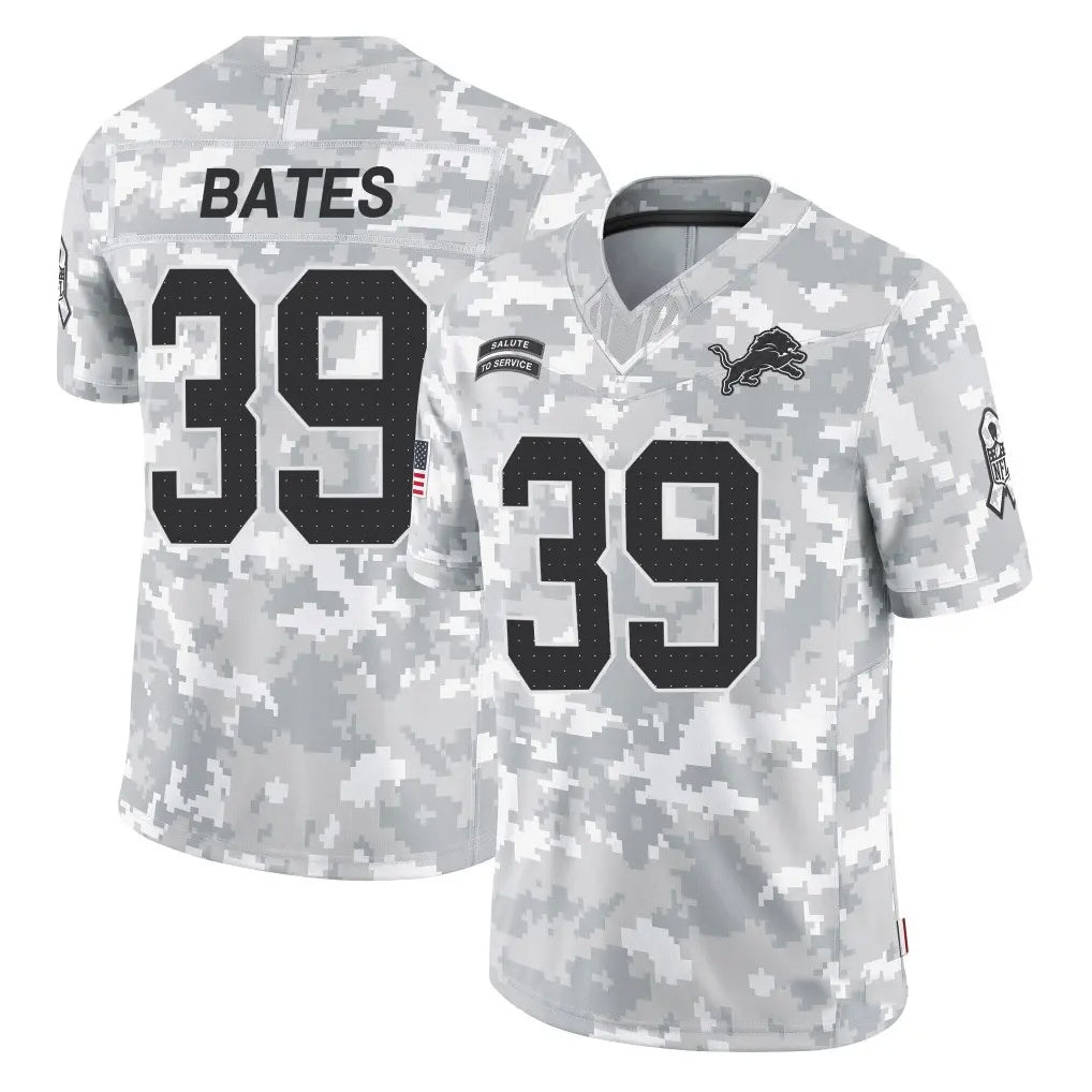 D.Lions #39 Jake Bates Player Arctic Camo Salute to Service Limited Football Jerseys