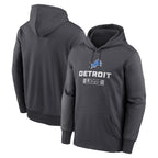 D.Lions Player Anthracite Toss Sweep Performance Pullover Hoodie Game Football Jerseys