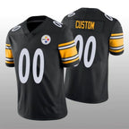 Custom P.Steelers Black Vapor Limited Jersey -American Stitched Football Jerseys