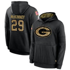 GB.Packers #29 Xavier McKinney Player Black Salute To Service Hoodies Game Football Jerseys