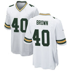 GB.Packers #40 Omar Brown Player White Home Game Football Jerseys