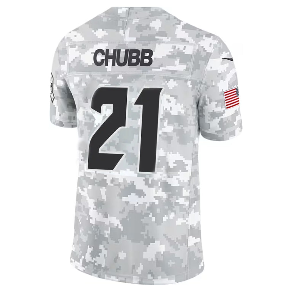 H.Texans #21 Nick Chubb Player Arctic Camo Salute to Service Limited Football Jerseys