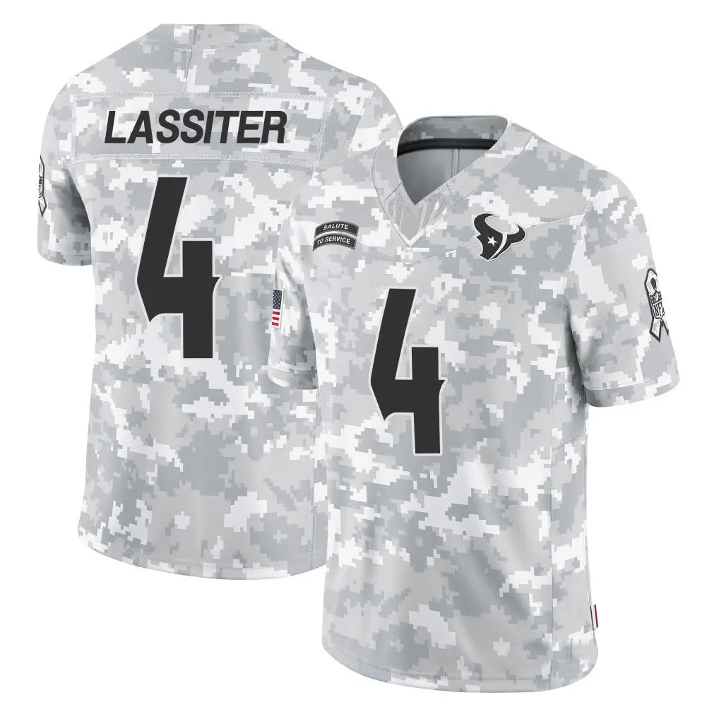 H.Texans #4 Kamari Lassiter Player Arctic Camo Salute to Service Limited Football Jerseys