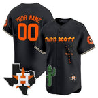 Custom H.Astros Cactus Jack Patch Vapor Premier Limited Baseball Jerseys