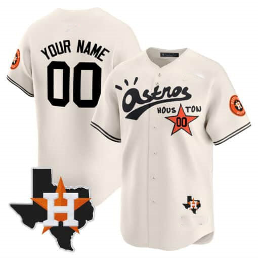 Custom H.Astros Cactus Jack Style Vapor Premier Limited Stitched Baseball Jerseys