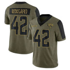 J.Jaguars #42 Andrew Wingard Player Olive Salute To Service Limited Football Jerseys