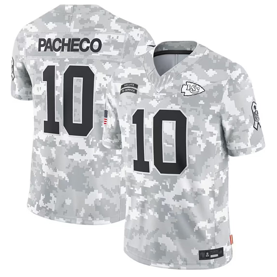 KC.Chiefs #10 Isiah Pacheco Player Arctic Camo Salute to Service Limited Football Jerseys