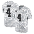 KC.Chiefs #4 Rashee Rice Player Limited Arctic Camo Salute to Service Football Jerseys