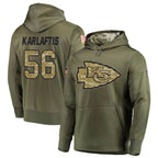 KC.Chiefs #56 George Karlaftis Player Salute to Service Limited Olive Hoodies Football Jerseys