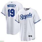 KC.Royals #19 Michael Massey Player White Home Replica Baseball Jerseys