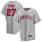 LA.Angels #27 Mike Trout Player Silver Road Replica Game Baseball Jerseys