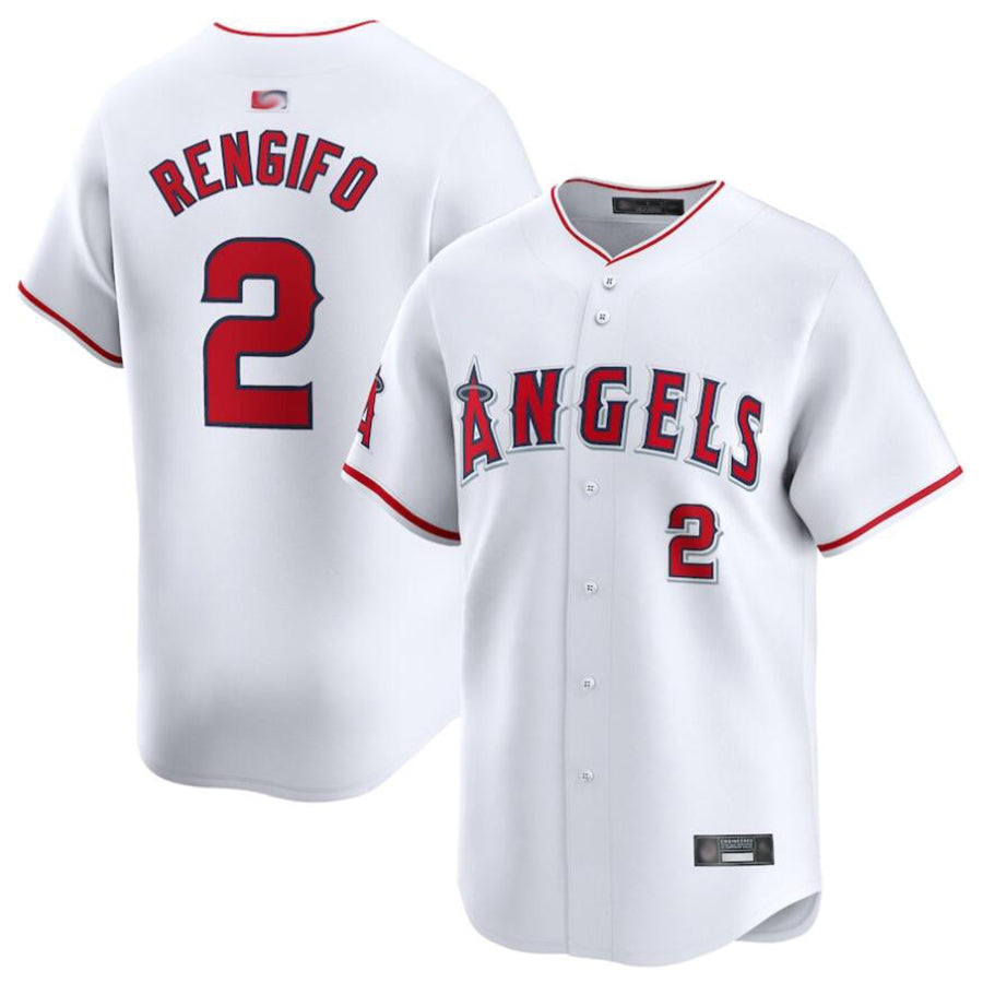 LA.Angels #2 Luis Rengifo Player White Home Limited Baseball Jerseys